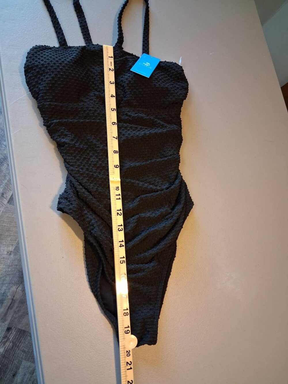 Cupshe One Piece Swimsuit S Black Swiss Dot Textured Bathing Suit NWT